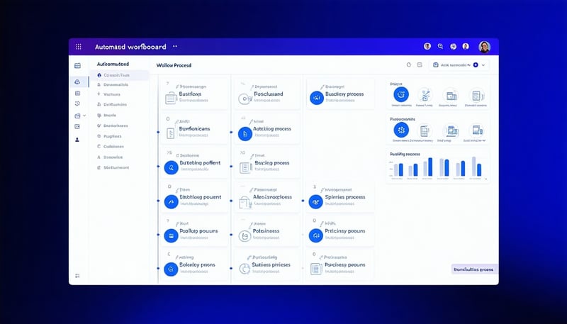 Automated workflow dashboard illustrating streamlined business processes